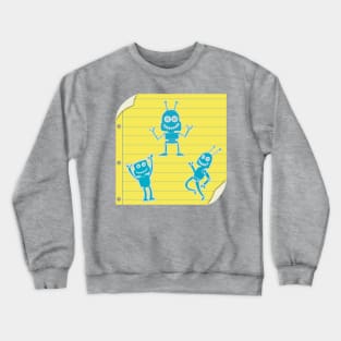 Notebook robot sketches Crewneck Sweatshirt